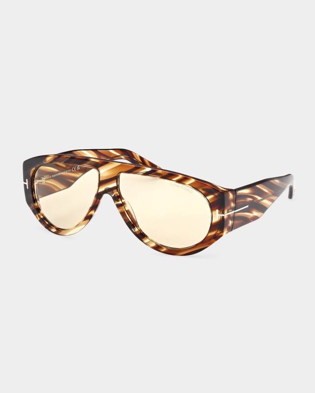 Patterned Round Acetate Sunglasses